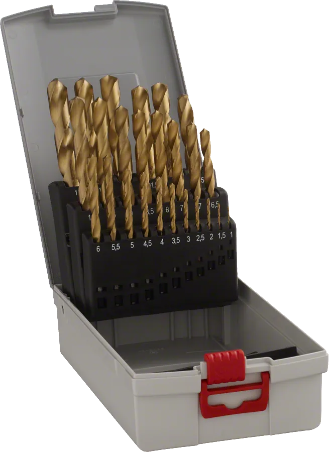 مجموعة رؤوس مثقاب معدنية من Bosch مكونة من 25 قطعة ProBox HSS-TiN.
