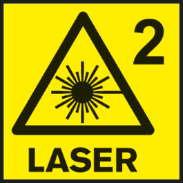 Laser class 2 Laser class for measuring tools.