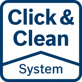 Click & Clean System – 3 great benefits A clear view of the work surface: You work more precisely and faster Harmful dust is extracted immediately: Protects your health Less dust: Longer lifetime of tool and accessories