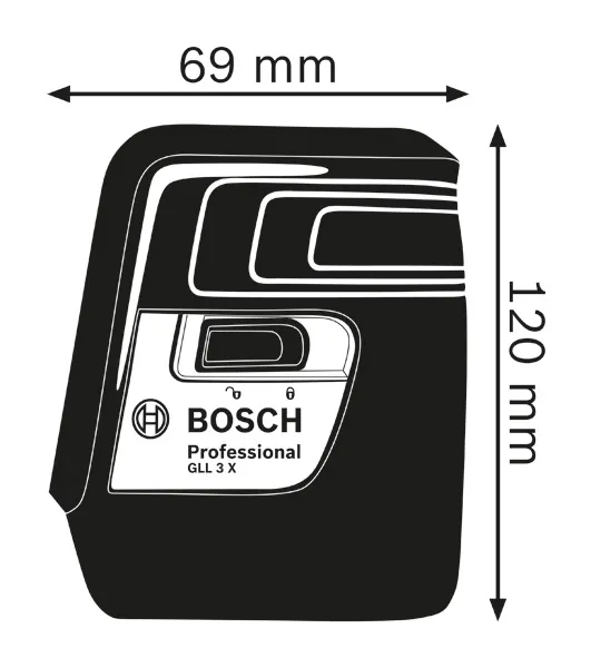 Dimensioned line laser diagram.