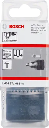 Bosch drill chuck 1.5-13mm for various brands.