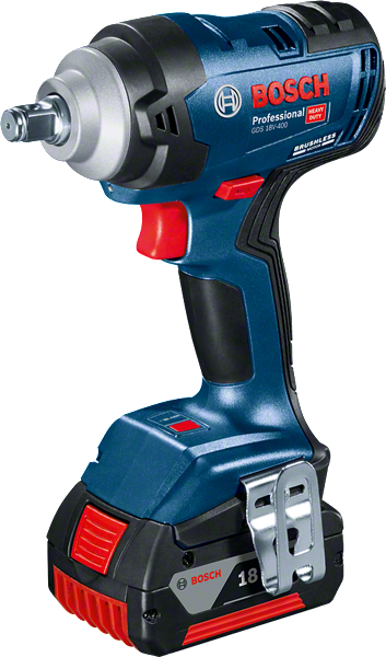 Bosch GDS 18V-400 cordless impact wrench, max torque 400 Nm.