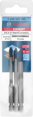 Bosch EXPERT Hard Ceramic HEX-9 drill bit set, 3 pieces.