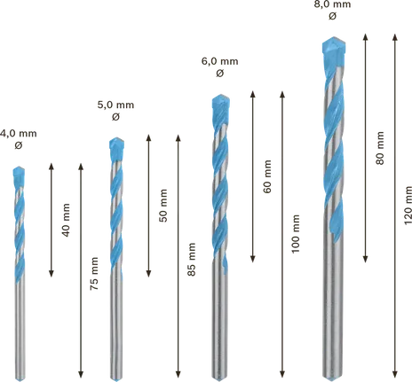 Bosch EXPERT MultiConstruction CYL-9 Drill Bit Set 4-pc.