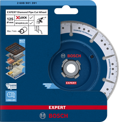 Bosch EXPERT Diamond Pipe Cut Wheel 125 mm X-LOCK.