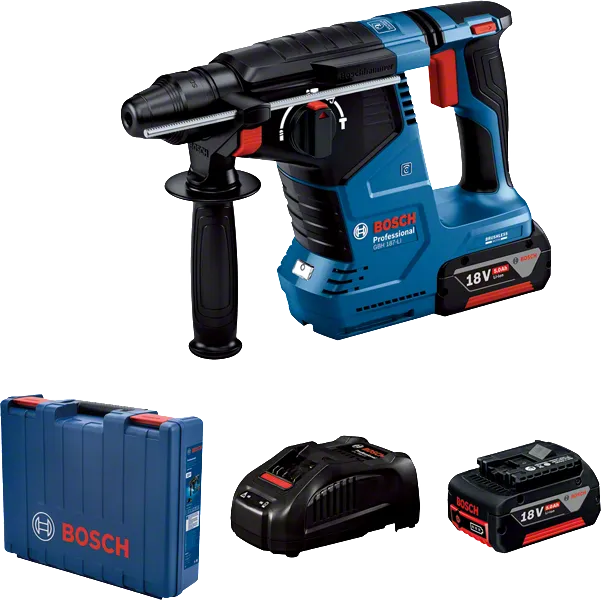 Cordless Bosch hammer drill set.
