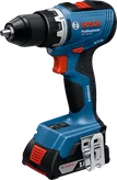Bosch GSR 18V-65 cordless drill with 2Ah battery.