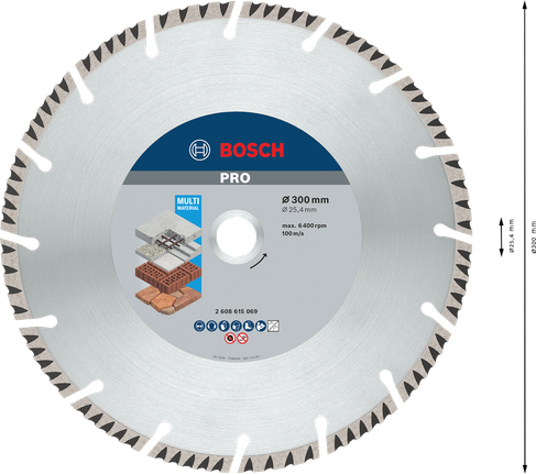 Bosch PRO Multi Material Diamond Disc 300 mm.