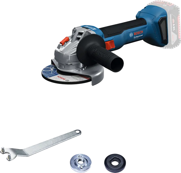 Bosch GWS 18V-8 cordless angle grinder set.