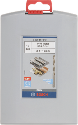 Bosch PRO Metal HSS-G twist drill bit set 1–10 mm.