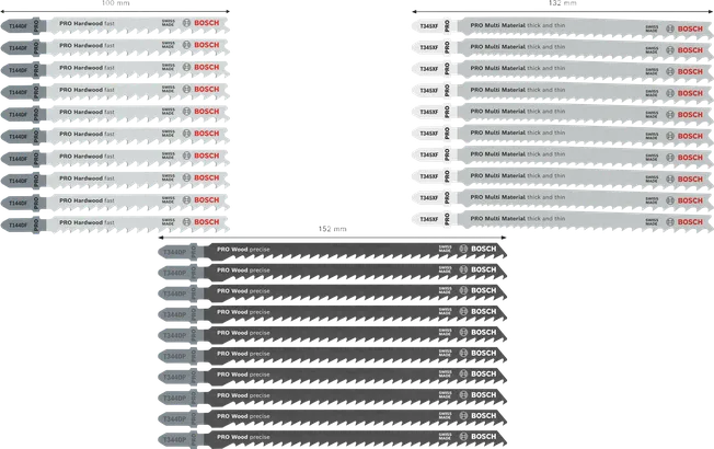 Bosch PRO Wood and Metal Rough Cut Set, 30 jigsaw blades.