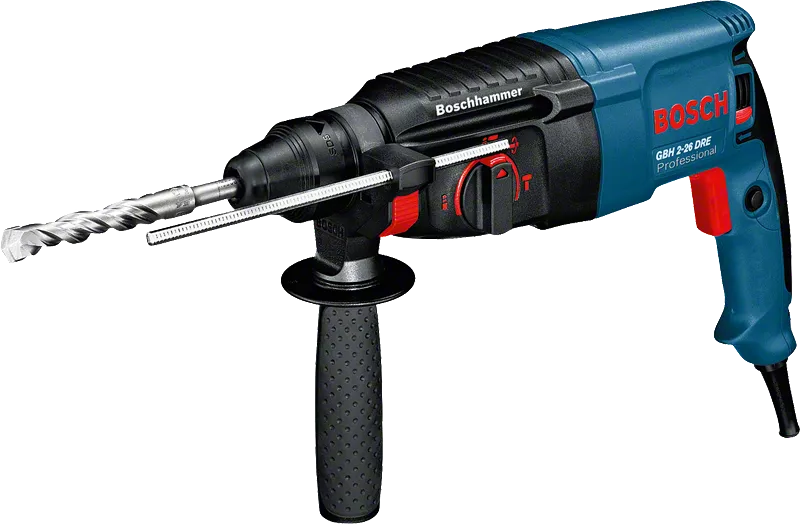 Bosch GBH 2-26 DRE rotary hammer drill with side handle.