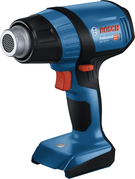 Bosch GHG 18V-50 cordless heat gun with two temperature levels.