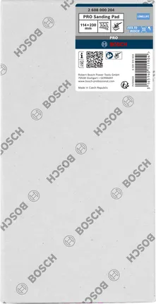 Bosch PRO Sanding Plate 115 x 230 mm for smooth finishing.