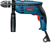 Bosch GSB 1600 RE impact drill with side handle.