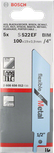 Hoja de sierra recíproca Bosch S 522 EF para corte de metal.
