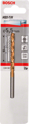 Broca para metal Bosch HSS-TiN de 5,5 mm DIN 338.