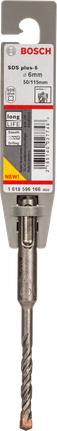 Broca para taladro percutor Bosch SDS plus-5 de 6 mm de larga duración.