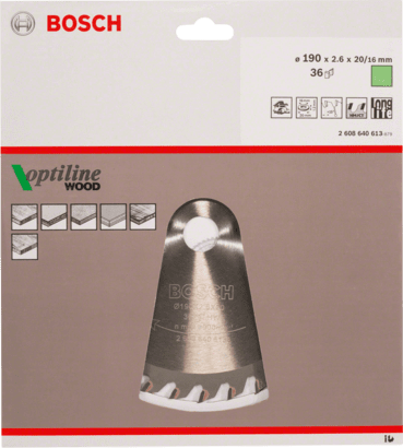 Disco de sierra circular Bosch Optiline Wood ø210x15,8mm 24D