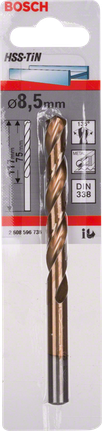 Broca para metal Bosch HSS-TiN de 8,5 mm para DIN 338.