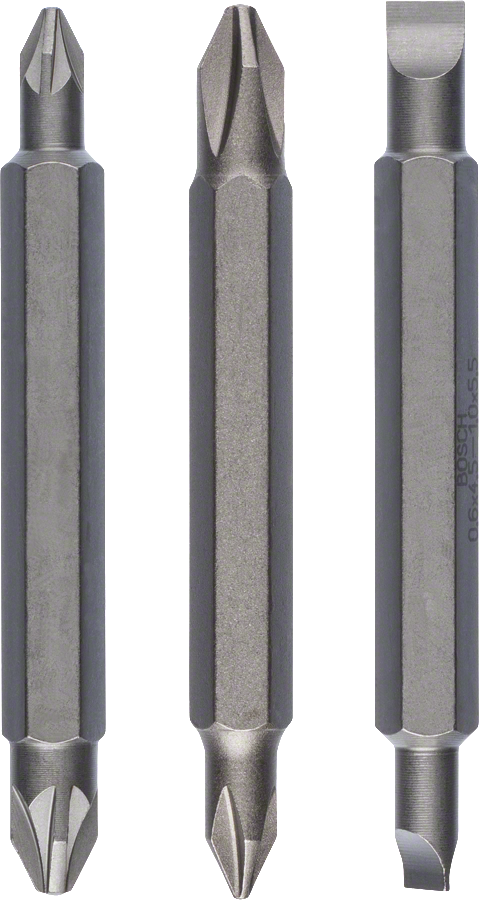 Juego de puntas de destornillador Bosch de doble extremo para un apriete versátil.
