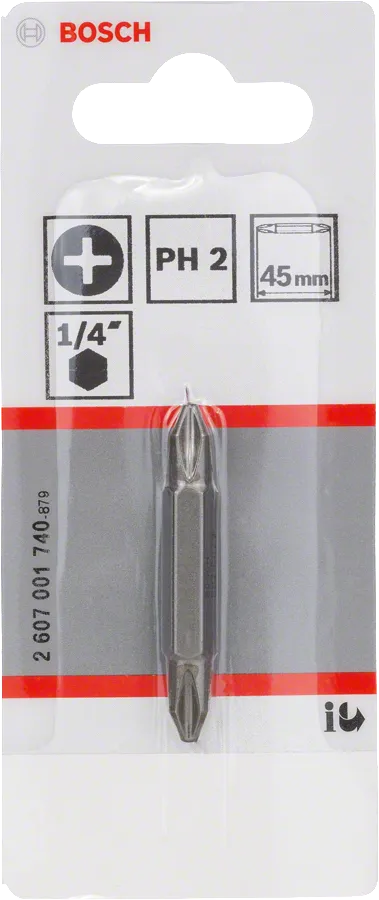 Punta de destornillador Bosch PH2 de 45 mm de doble extremo.