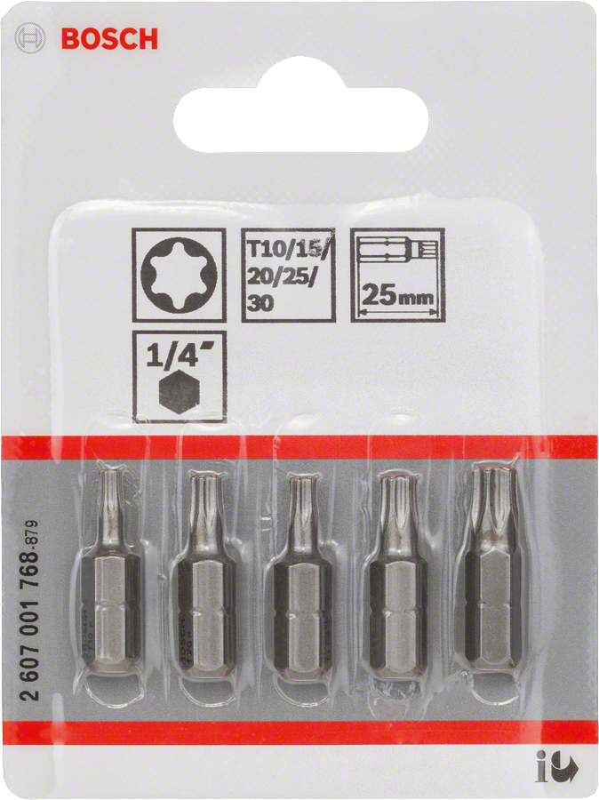 Juego de puntas de destornillador Torx Bosch de 25 mm.