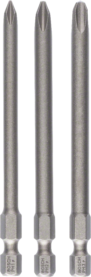 Juego de 3 puntas de destornillador Bosch Extra Hard PH1 PH2 PH3.