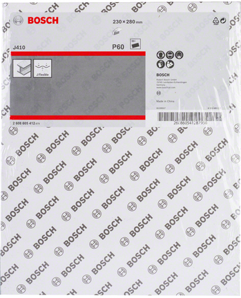 Lija Bosch J410 P60, 230x280 mm, sin agujeros.