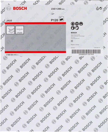 Lija Bosch J410 de 230x280 mm y grano 120.