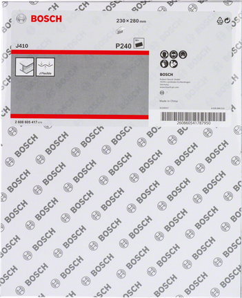 Hoja de lija Bosch J410 P240 230×280 mm.
