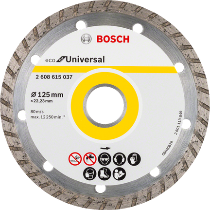 Disco de corte de diamante Bosch ECO Para Universal 125 mm.