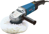 Pulidora Bosch GPO 14 E con empuñadura lateral.