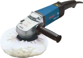 Pulidora Bosch GPO 14 E con empuñadura lateral.