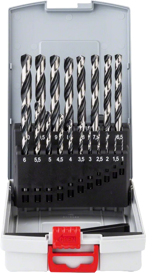 Juego de 19 brocas helicoidales HSS PointTeQ de Bosch en ProBox.