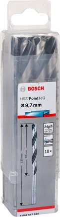 Juego de brocas Bosch HSS PointTeQ de 9,7 mm.