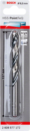 Broca Bosch HSS PointTeQ de 8,5 mm.
