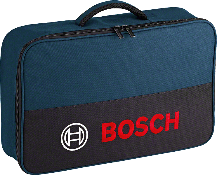 Bolsa de herramientas grande Bosch con asa de transporte.