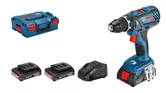 Taladro a batería Bosch GSR 18V-28 con baterías y maletín.
