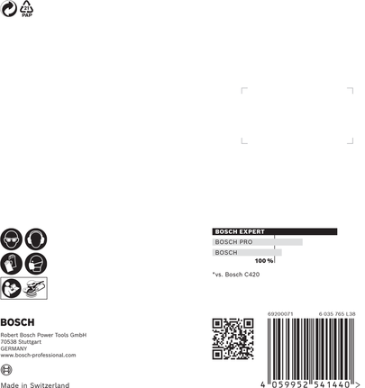 Papel de lija Bosch EXPERT C470 de 125 mm, 8 agujeros, G100, paquete.