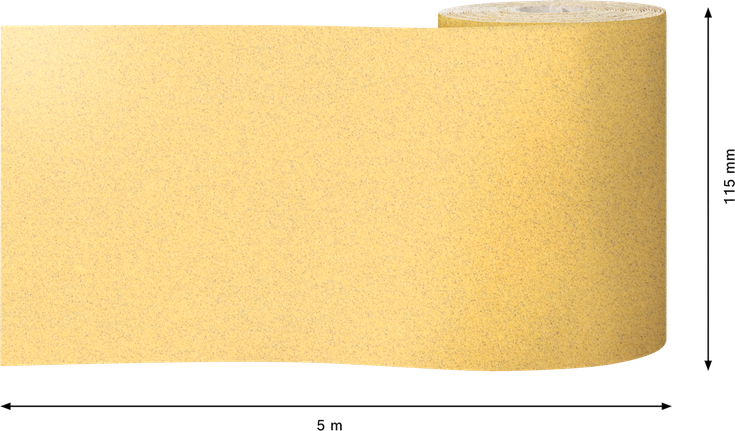 Rollo de papel de lija Bosch C470 de 115 mm x 5 m, grano 120.