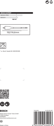 Juego de brocas de pala de corte rápido Bosch EXPERT Self Cut.