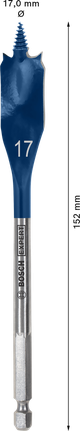 Broca plana Bosch EXPERT Self Cut Speed ​​de 17 mm.