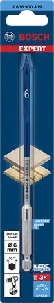 Broca de pala autocortante Bosch EXPERT de 6 mm para madera.