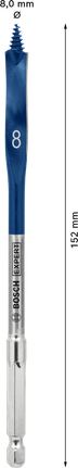 Broca de pala autocortante Bosch EXPERT de 8 x 152 mm.