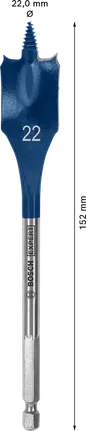 Broca plana Bosch EXPERT Self Cut Speed ​​de 22 mm.