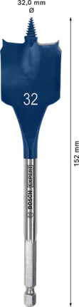 Broca de pala autocortante Bosch EXPERT de 32 mm.