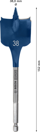 Broca plana Bosch EXPERT Self Cut Speed ​​de 38 mm.