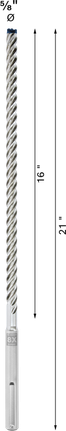 Broca para taladro percutor Bosch EXPERT SDS max-8X 5/8 x 16 x 21.