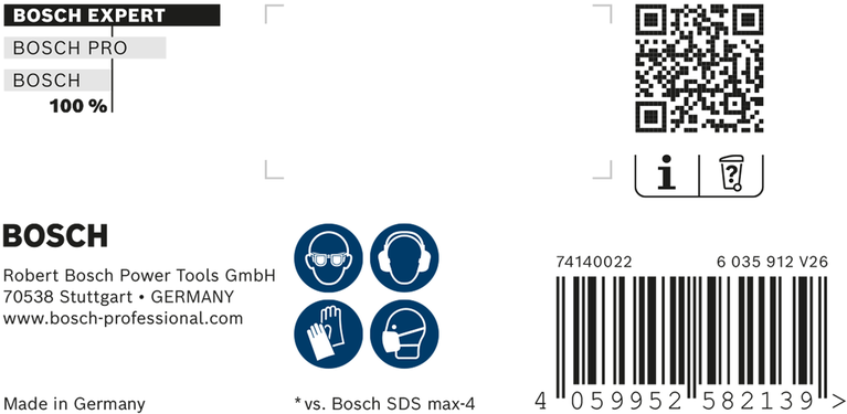 Broca para taladro percutor Bosch EXPERT SDS max-8X, 7/8 de pulgada de diámetro.
